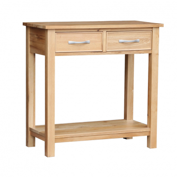 Oak Occasional 2 Drawer Side Table